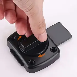 1pc Smart Matte Metal Door Latch Lock, Touch & Remote Control Compatible, No-Drill Security Bolt for Wooden Doors, Bathroom Anti-Theft Thick Door Catch with Exposed Old-Style Design, Latch Lock for Door