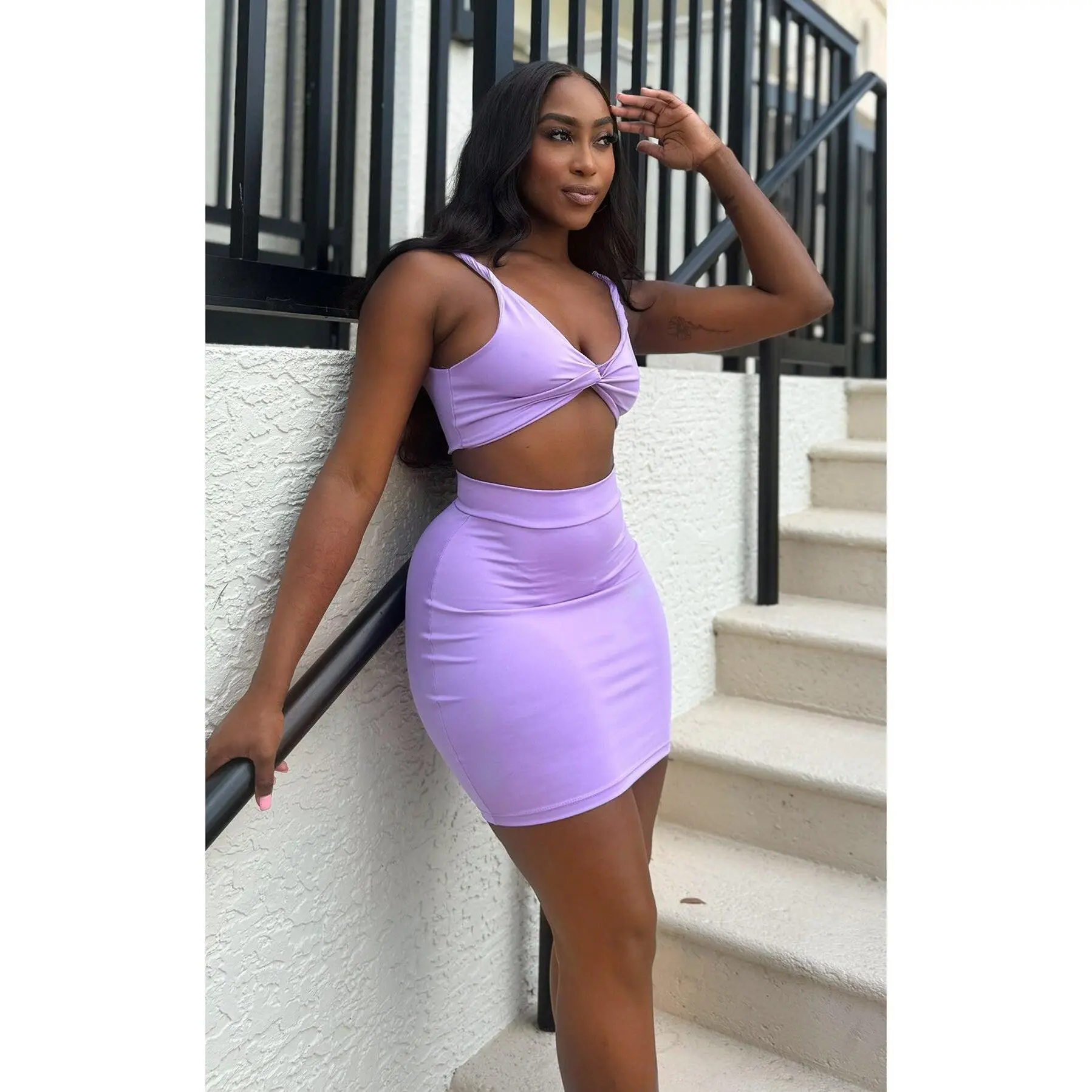 Basic Mini Skirt Lavender