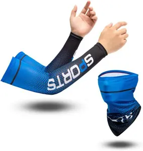 2-Piece Cooling Set – Ice Silk Arm Sleeves & Face Mask, UV Protection, Lightweight & Breathable for Sports, Cycling, Running, Unisex