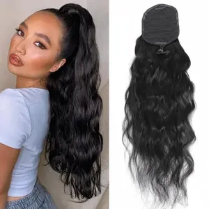 Ponytail Extension Human Hair Drawstring Ponytail For Black Women 100g 12A Remy Human Hair Ponytail Natural Black 16inch