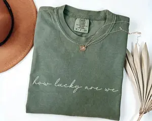 how lucky we are shirt, Essentials Shirt, Trendy Lucky Shirt, Lucky Shirts, Retro How Lucky Are We, retro text shirt, text shirt