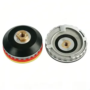 4" 5" Snail Lock Backer Pad, Aluminum & Rubber Adapter for Stone Edge Polishing, Heavy Duty Grinding Connector for Granite, Marble, Quartz, Stone Chamfering Machine Accessories