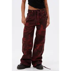 CANT SEE ME BURGUNDY CAMP CARGO JOGGER