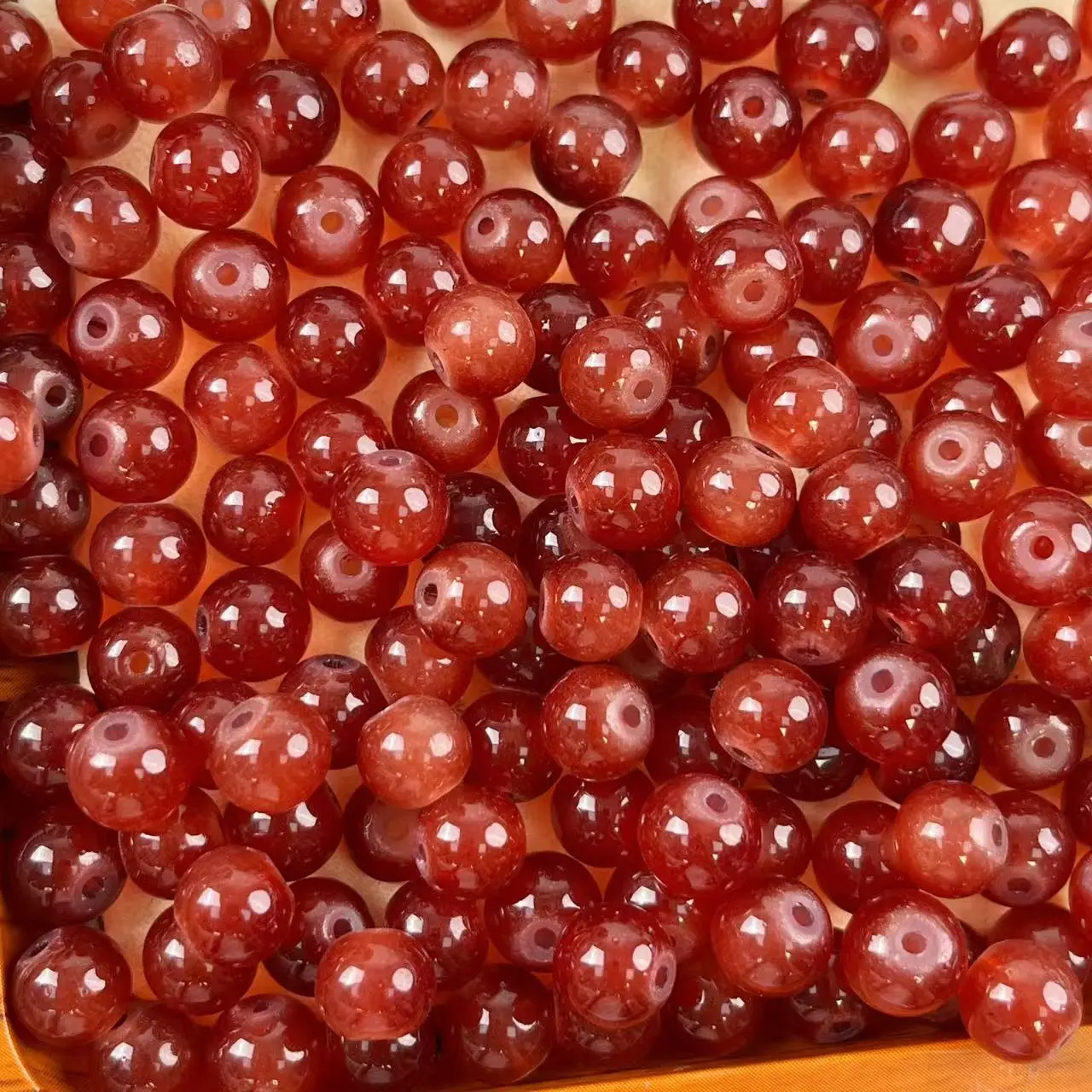 【DIY30】8mm Clear Red Glass Bead 50ml