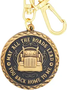 BAD BANANAS - Truck Driver Keychain - May All The Roads Lead You Back Home To Me