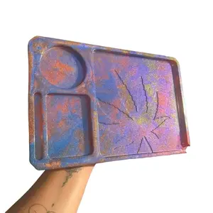 Custom Resin Leaf Tray – Handmade Glitter Tray – Choose Chameleon Color | Spiritual, Witchy, Functional Art