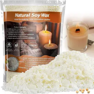 Soy Wax for Candle Making -  Soy Wax Flakes Pure Cera para Velas Candle Making No additives Supplies for Container,Cup,Scented,DIY