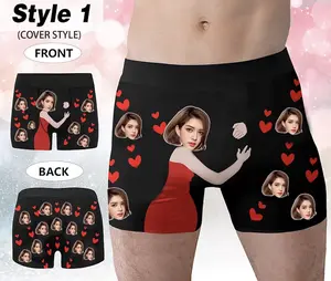 Personalized boxers for Husband, Custom Face Underwear,Funny Wedding Gift for Bridegroom,Popular Anniversary Gift, Boyfriend Birthday Gift Briefs Print Stretchy psd boxers