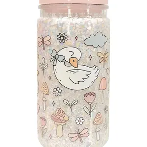 Pastel Duck 16 oz Acrylic Tumbler Pink Top