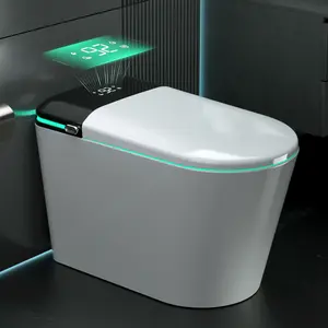 Smart Bidet Toilet with Bidet System, Tankless Modern Style, Foot Sensor, Auto Open/Close Toilet with LED Display, Warm Water Wash and Dryer, Heated Seat, Auto Flush