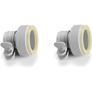 29061E Type B Intex Pool Filter Clamp on Fittings Adapter Converter Pool Accessory Pair for Large Filter Systems, Gray