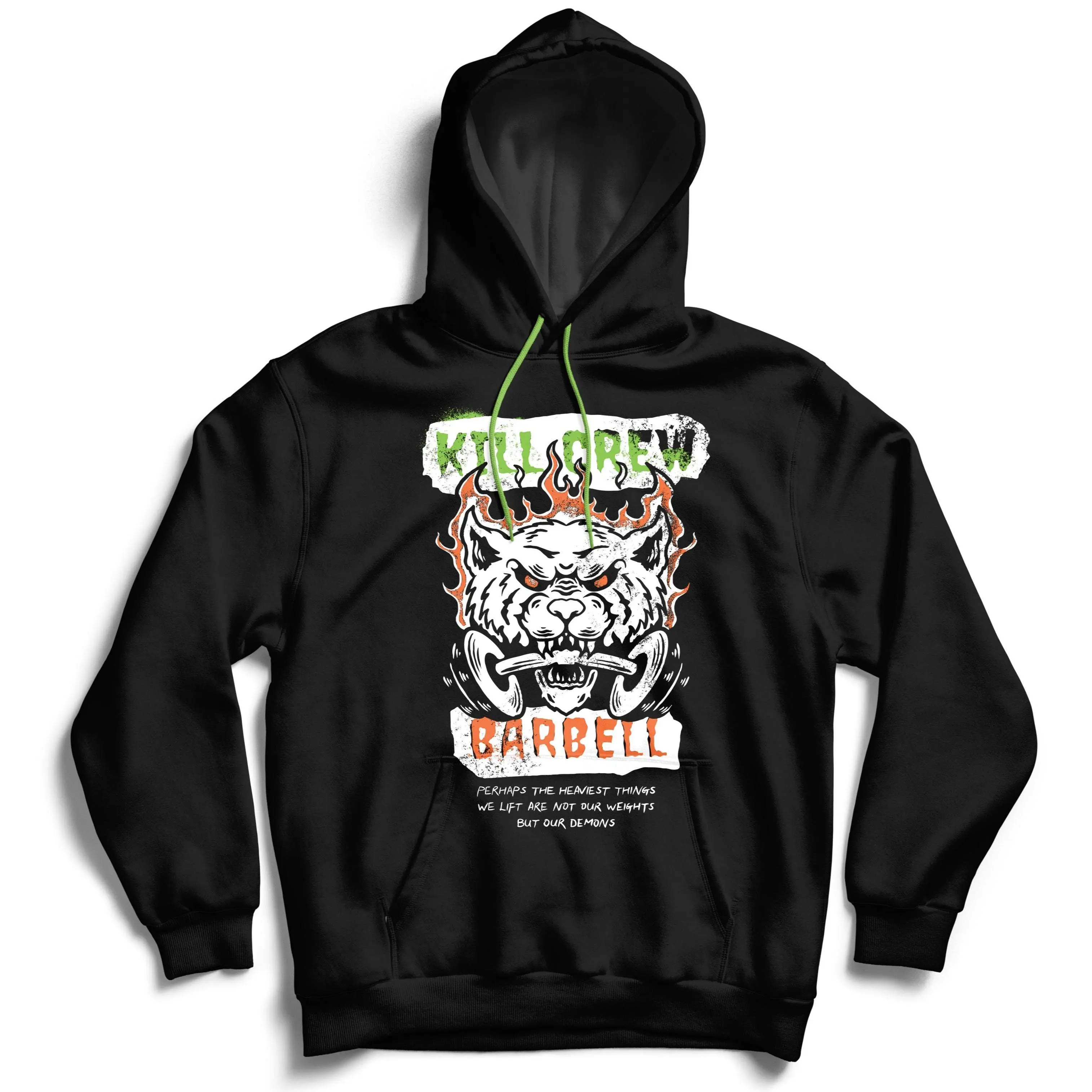 Kill Crew Men's Barbell Graphic Hoodie, Soft Cotton Blend Fitted Pullover Sweatshirt, Designed in Los Angeles, Graphic Sweatshirt Men's Hoodies, Style