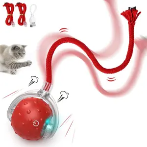 Interactive Rolling Cat Toys Ball, Motion Activate Electric Cat Toy, Automatic Pet Exercise Toys, Simulate Bird Calls, USB Rechargeable smart toy ball