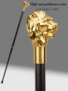 Double Color Lion Metal Cane, Durable Walking Sticks, Detachable Two-Section Vintage Elegant Ethnic Style, Perfect for Daily Use, Festive Gifts, Halloween, Stage Performance