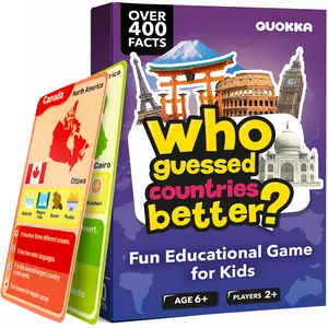 QUOKKA Who Guesses It Better Countries Dedicated Deck Card Game – Educational Geography Learning Set with Visual Clues, 50 Cards