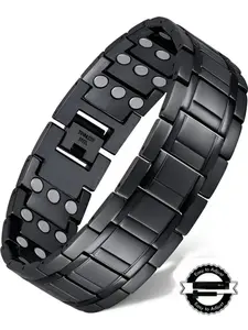 Stainless Steel Bracelets For Men, 3X Magnetic Bracelet With 3500 Gauss Magnets, Adjustable Bracelet With Sizing Tool Men Accessories