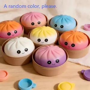 Chinese Baozi Squeeze Toy, Stress Relief Plushie, Ideal Gift for Holidays & Birthdays, Table Decor, Collector's Item, Includes Steamer