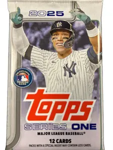 Topps 2025 Series One Baseball Pack, 12 MLB Cards with Possible Inserts