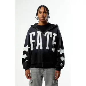 Pacsun Men's Fate Raw Applique Full Zip Hoodie