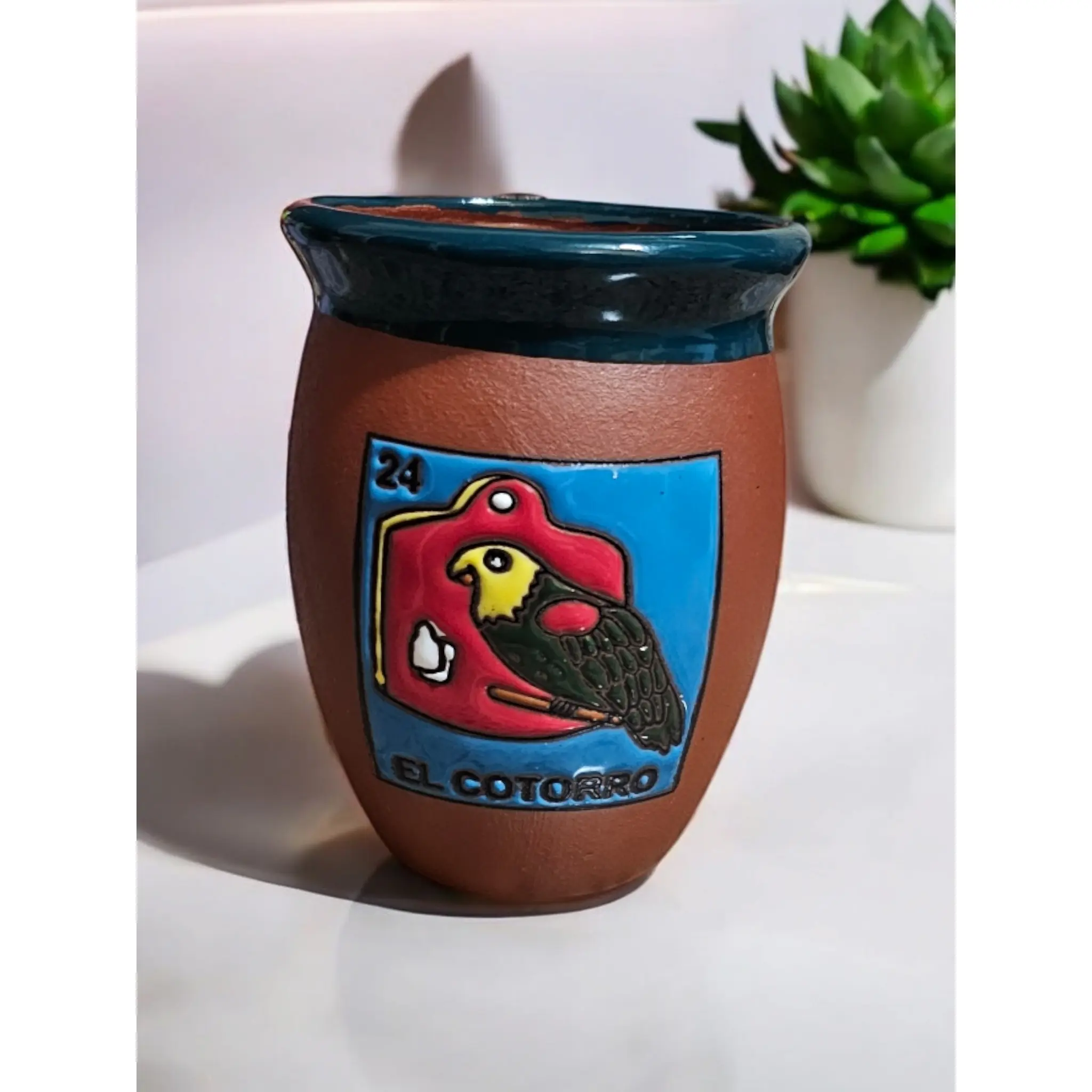 Loteria Collection, El Cotorro Cantarito Candle, Drink Size Decor Decorative candles