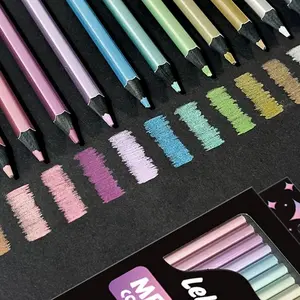 12 Colors Metallic Colored Pencil, 12pcs/set 3.0mm Metallic Coloring Pencil, Drawing Pencil for Painting, Sketching, School Supplies, Art Supplies, Ideal for All Skill Levels