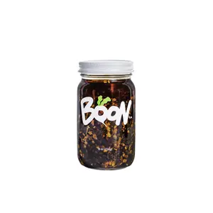 Vegan Boon Sauce Chili Oil | A Spicy, Savory and Flavorful Chili Oil in a Glass Bottle