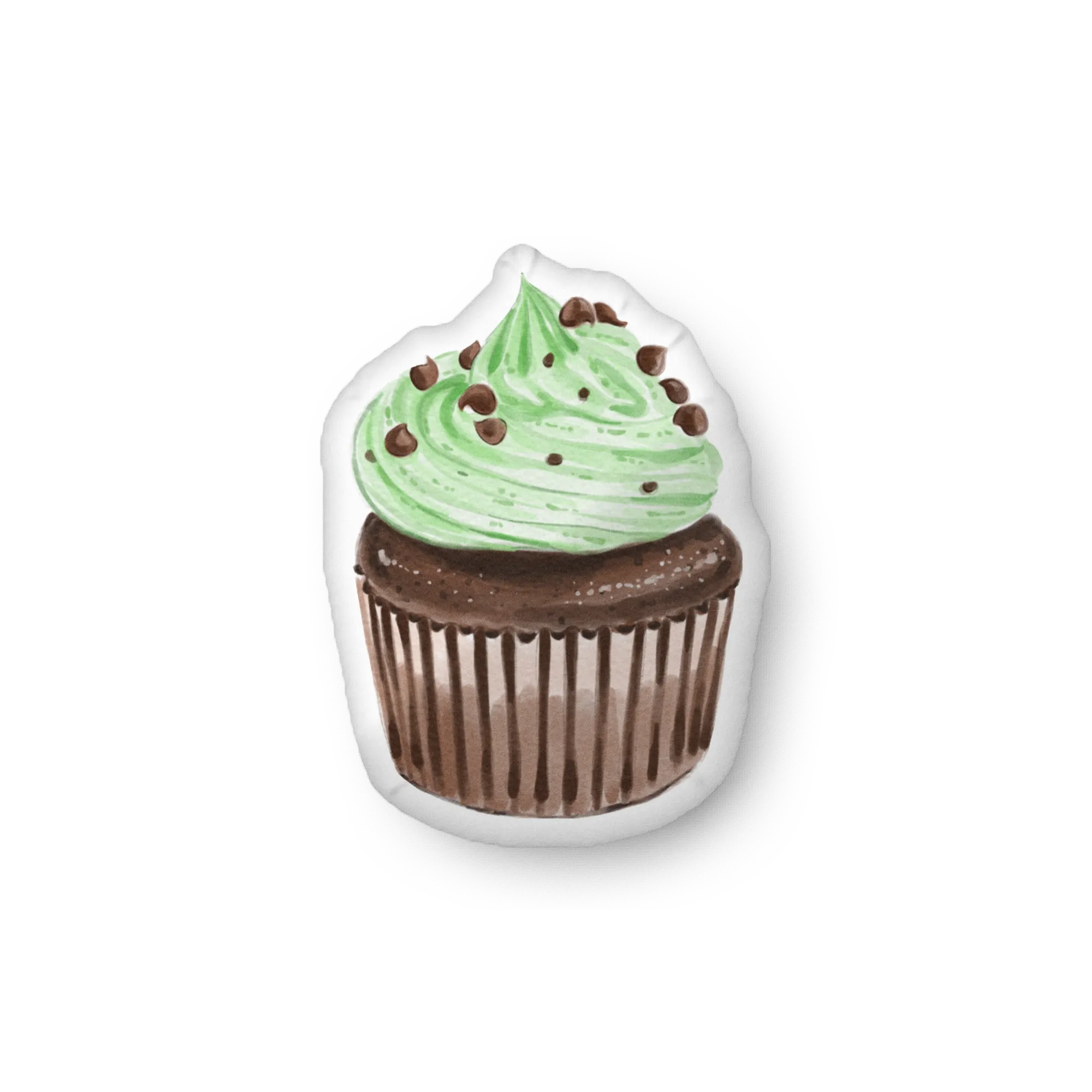Mint Chocolate Chip Cupcake Pillow