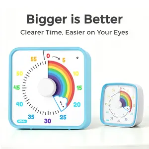 Large Visual Timer 60 Minute for Kids and Adults, Rainbow Visual Timer, Non-Ticking 7.5 Inch Large Visual Countdown Timers for Classroom Desk Countdown Clock with Magnetic Backing, Kids Pomodoro Timer Clock