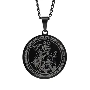 Poseidon necklace, one of the twelve gods of Olympus in ancient Greek mythology. Classic men's necklace