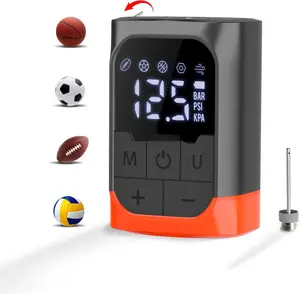 Portable Electric Ball Pump Inflator and Deflator with Foldable , Rechargeable    Ball Air Pump with  Gauge for Basketball, Soccer, Football