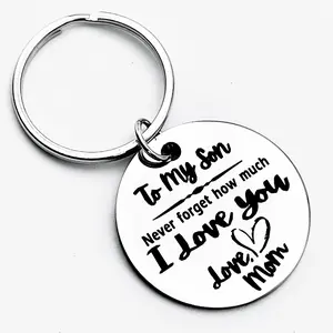 Stainless Steel Keychain | Mother's Inspiration to Her Son | Engraved "To My Son" Heart Letter Theme | Gift for Birthdays, Graduations, Christmas, Valentine's Day | Suitable for Men and Women