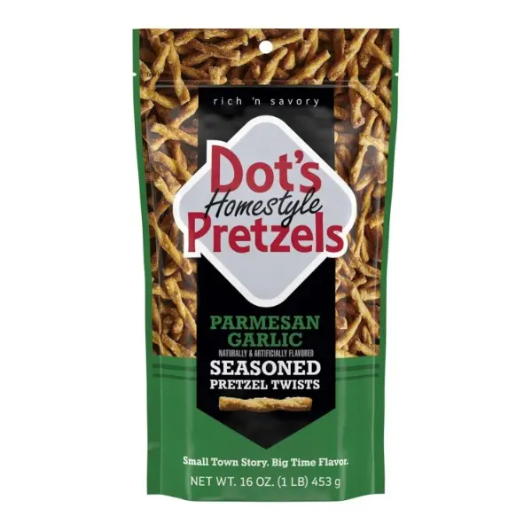 Homestyle Pretzels Parmesan Garlic Seasoned Pretzel Twist Snack, 16oz Grocery Sized Bag