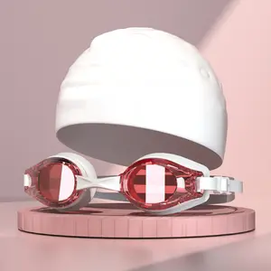 Anti-Fog Swim Goggles & Cap Set, Leakproof UV Protection Swimming Glasses for Men & Women