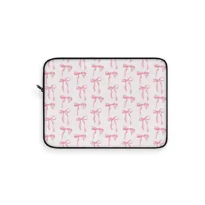 Coquette Pink Laptop Sleeve with Bows - Cute, Aesthetic, & Protective Case for MacBook & Laptops