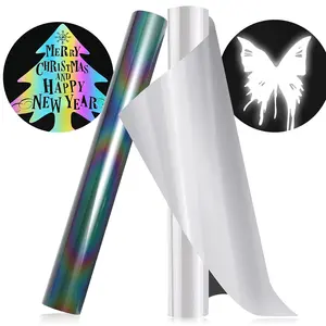 Reflective Heat Transfer Vinyl, 12x35.4 Inches, Night Color Reflective Vinyl, Easy to Print, Perfect for Clothing & DIY Crafts