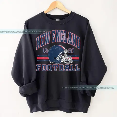 [Sale Up To 50%] New England Football Vintage Sweatshirt, The Pats Sweater, Vintage New England Fan Gift Crewneck, Patriot Sweatshirt Fans Gift, Gift For Fan, Trendy USA Cotton Fabric