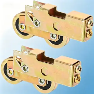 Replacement Tandem Roller for Sliding Doors, 1-1/4 Inch Steel Ball Bearing Wheel, 265lbs Load Capacity Sliding Glass Door Rollers, 2-Pack Heavy Duty Screen Door Rollers, Easy Install