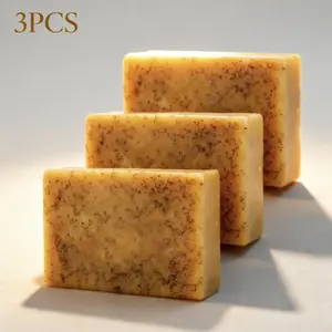 3PCS Lemon Turmeric Kojic Acid Soap - Gentle Dark Spot & Acne Remover, Deep Cleansing Facial & Body Cleanser for Bright Radiant Skin, Suitable for All Skin Types honey kojic soap wash dish free