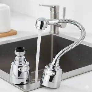 Kitchen Faucet Water Saver Splash-Free Aerator - Dual Function Adjustable Flow Nozzle for Bathroom & Garden Tap, Easy Tool-Free Installation, Eco-Friendly Water-Saving Spray Head Upgrade.