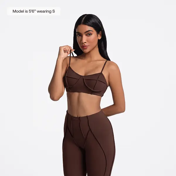 BetterMe Women's Contour Stitch Sports Bra - Soft Polyester Spandex Blend Bralette with Removable Cups, Push-Up Lift, Contoured Panels, True Size for Yoga, Gym Training, Machine Washable Camping Essentials