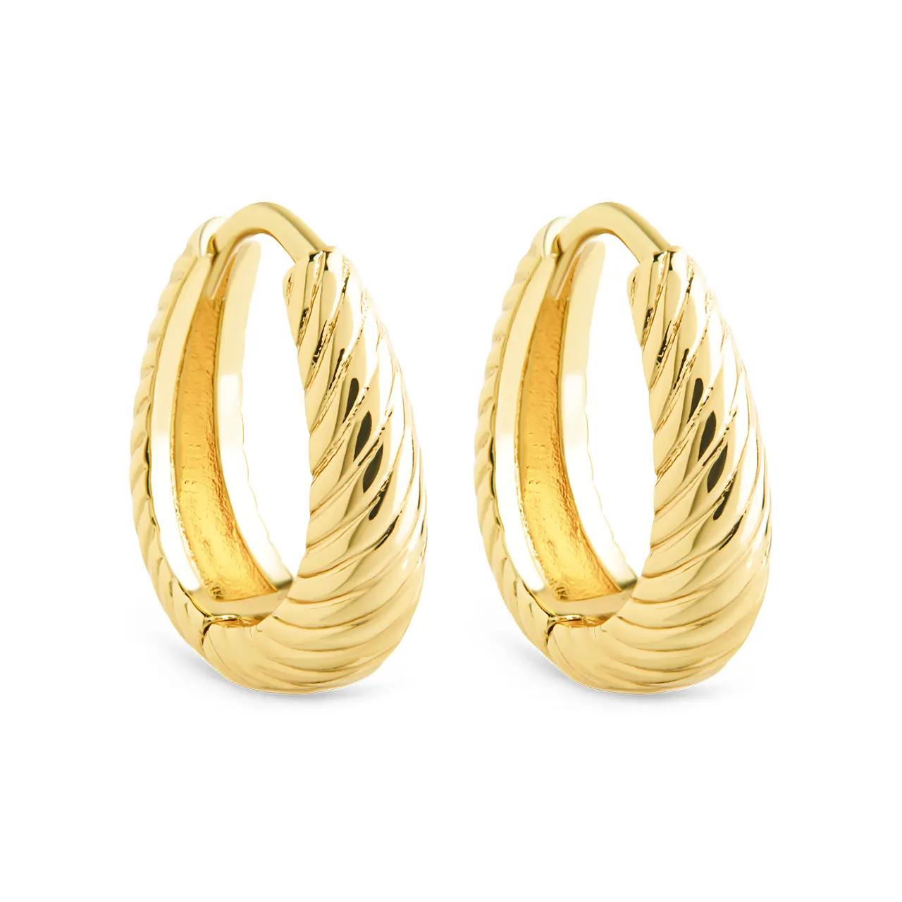 Fairley Oval Textured Micro Hoops