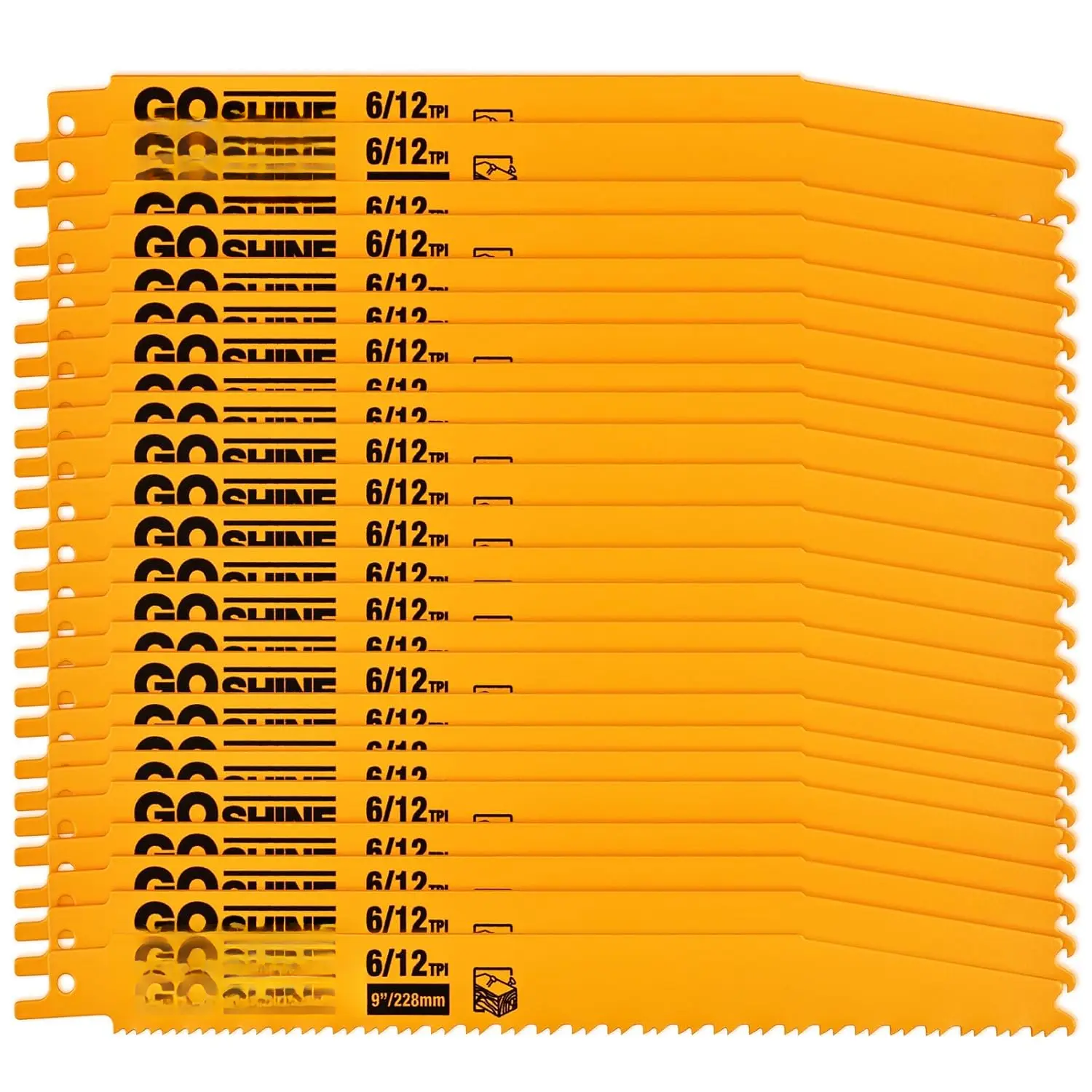 25 Pack 9 in 6/12TPI Reciprocating  ,Stud and  sawzall , 9" High-Strength Bi-Metal sawzall  for  and -Embedded , Small Branches, Pallets,PVC Pipe