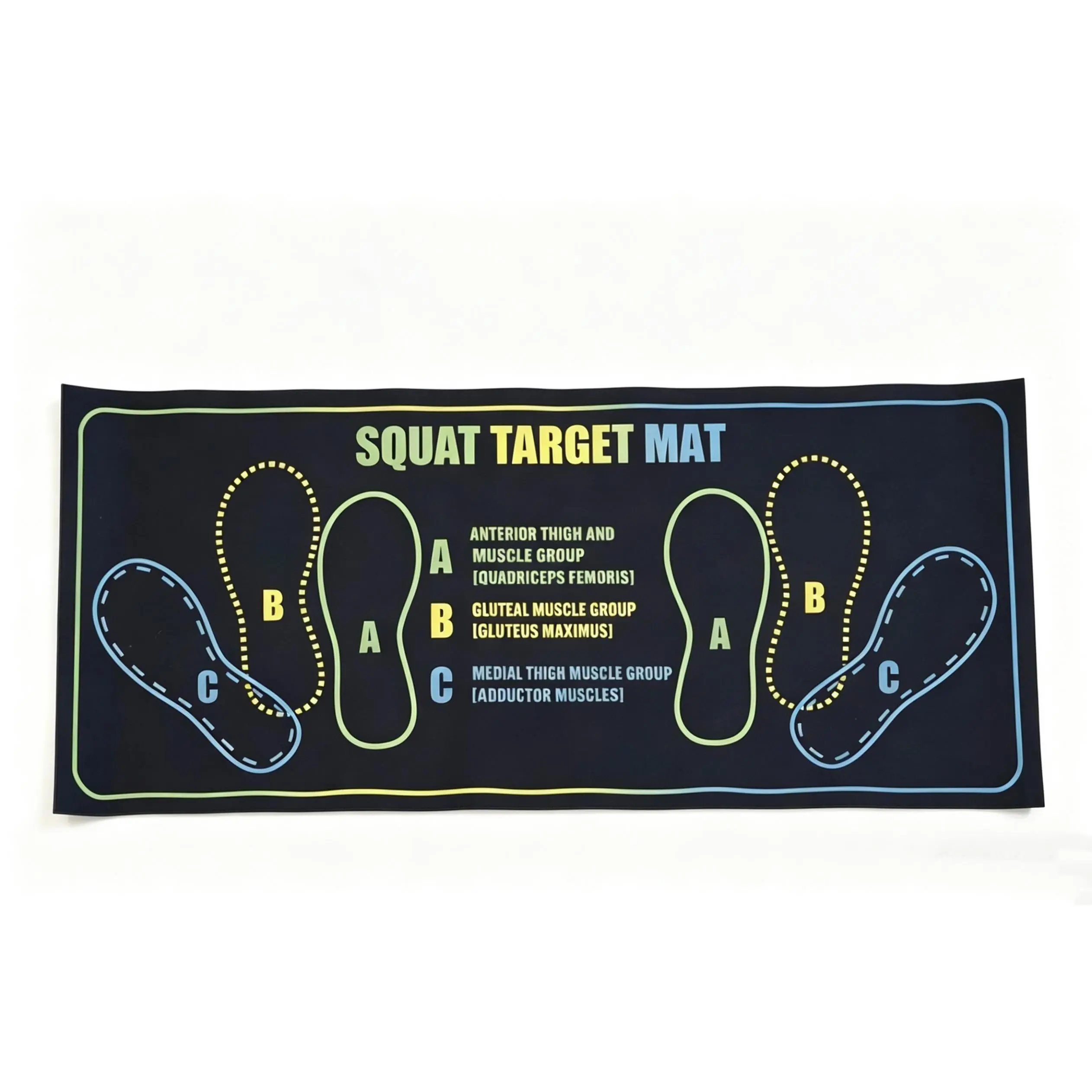 Functional Squat Target Mat with Stance Guide, Anti-Slip Diatomaceous Rubber Workout Equipment for Targeted Home Gym Training