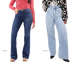 Lovervet Gwen & Felicity 2 Pack Denim Bundle Fit Jean - High-Rise, Mid-Rise, Tummy Control, Booty Lift Design, 3 Inseam Options