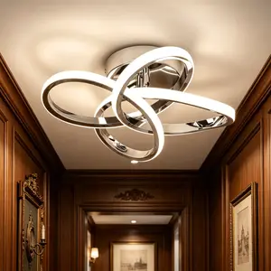 Modern Four-Leaf Clover LED Ceiling Light, home decoration lamp, three color temperature switching, recessed mounted lighting fixture, 85-265V hardwired ceiling lamp, suitable for bedroom, living room, corridor, kitchen and entryway.