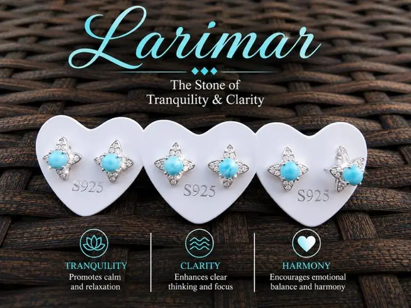 Larimar S925 stud earrings (Star)