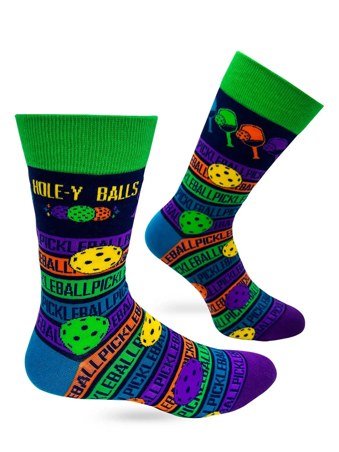 Hole-Y Balls Men's Pickleball Novelty Crew Socks