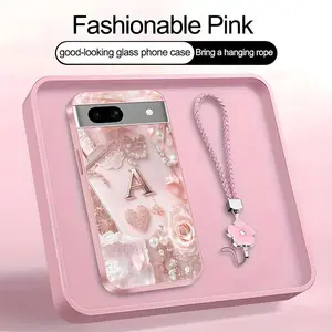 Lace Pearl Optical Illusion Art 2D Phone Case,Suitable for [Google Pixel 7a] high-end women's, Lanyard a beautiful four-leaf clover lanyard is included🍀 952
