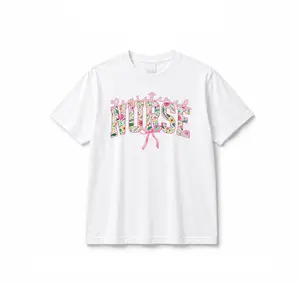 Floral Registered Nurse Bow Shirt, Pink Girly Aesthetic RN Nurse Coquette Tee, Nursing School Graduate Gifts Nurse Week