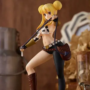 Anime Figure Lucy Heartfilia Girl Taurus type standing pose Action Figure Western cowboy girl Model Lucy Collectible Doll Gift